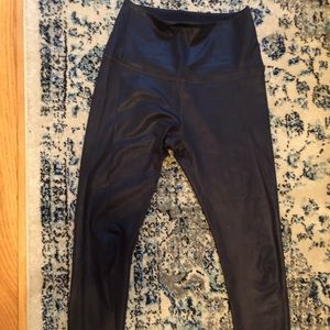 Beyond Yoga Navy Metallic High Waisted Leggings